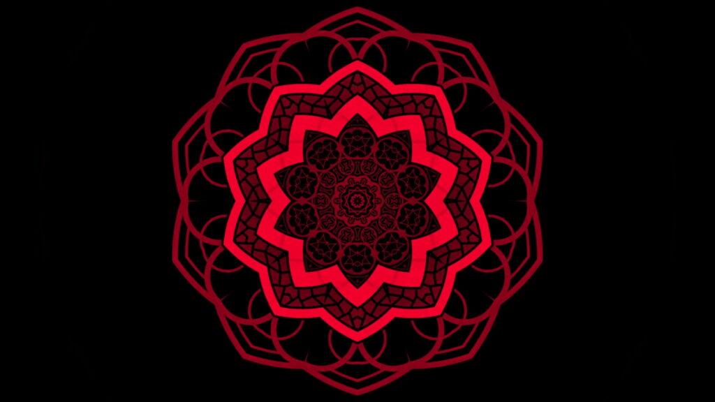 Vibrant Geometric Medley: Stunning Mandala in Abstract Red - Mesmerizing 4K Wallpaper Background
