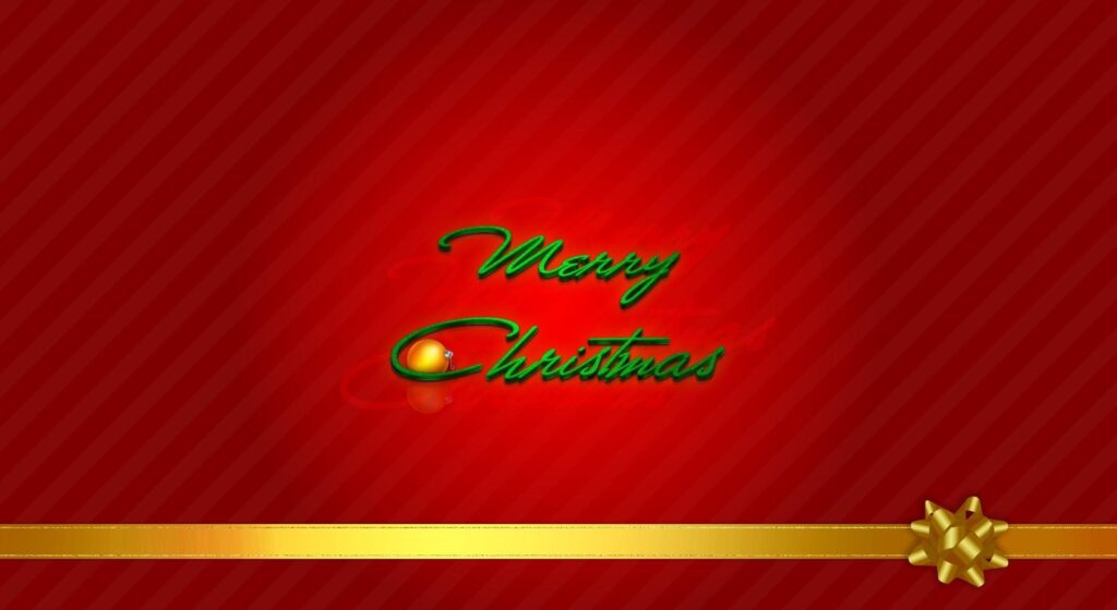 Vibrant Christmas Wallpaper: Red Stripes & Elegant Green Script