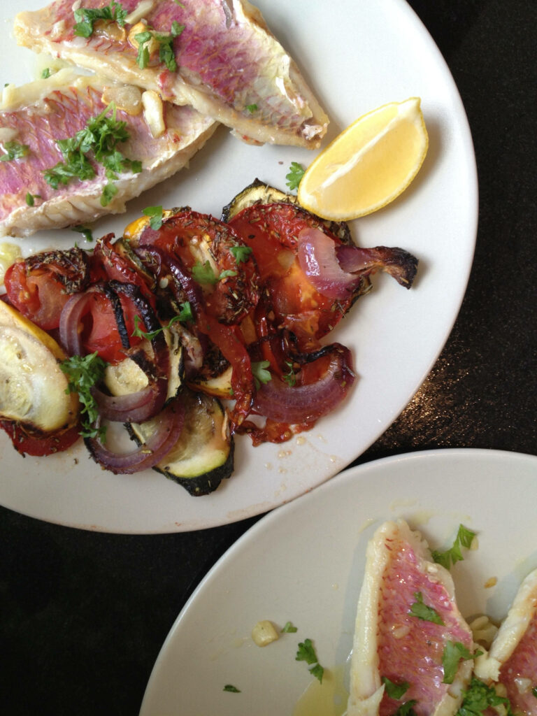 Vibrant Red Mullet Fillet Wallpaper: Stunning Food Aesthetic