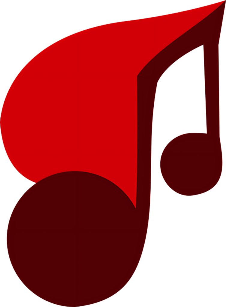 Vibrant Red Musical Note Wallpaper on Transparent Background