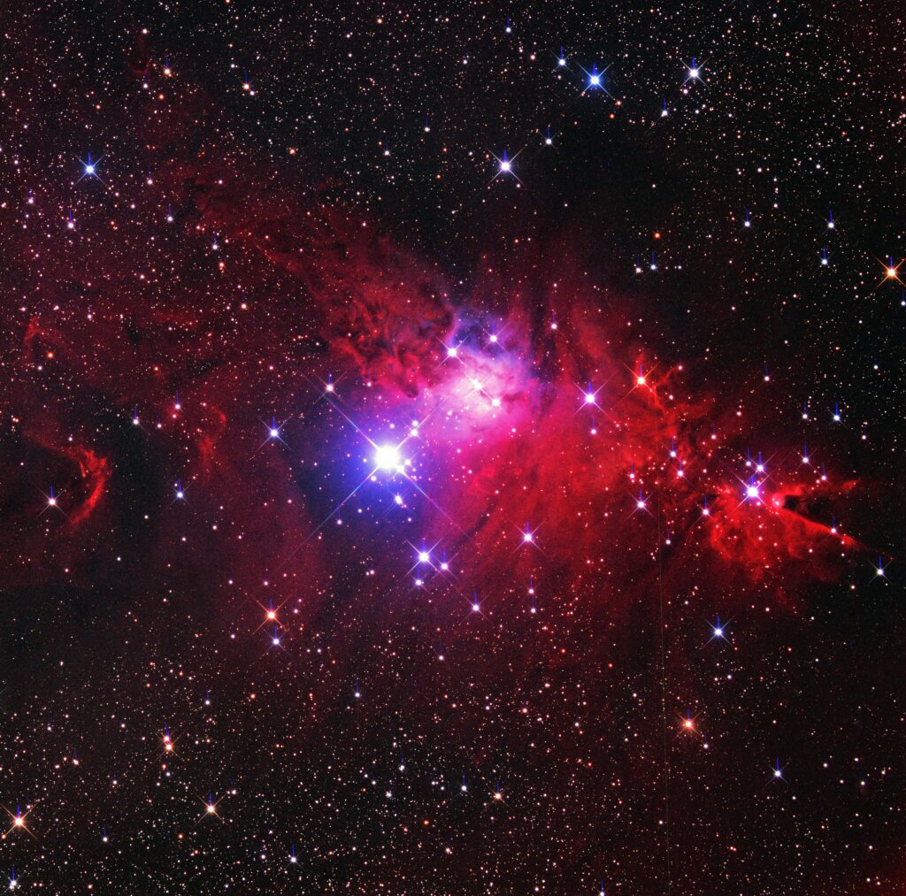 Stunning Red Nebula Wallpaper: Sparkling Stars & Cosmic Beauty