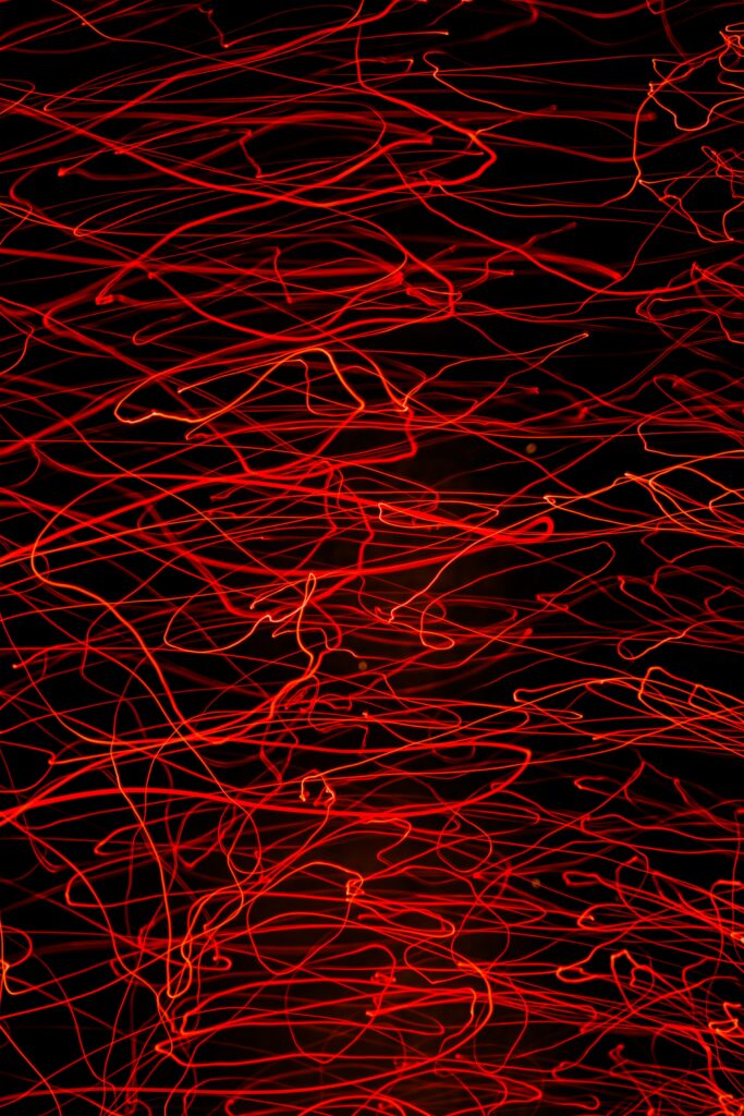 Vibrant Red Neon Abstract Wallpaper - Dynamic Freezelight Design