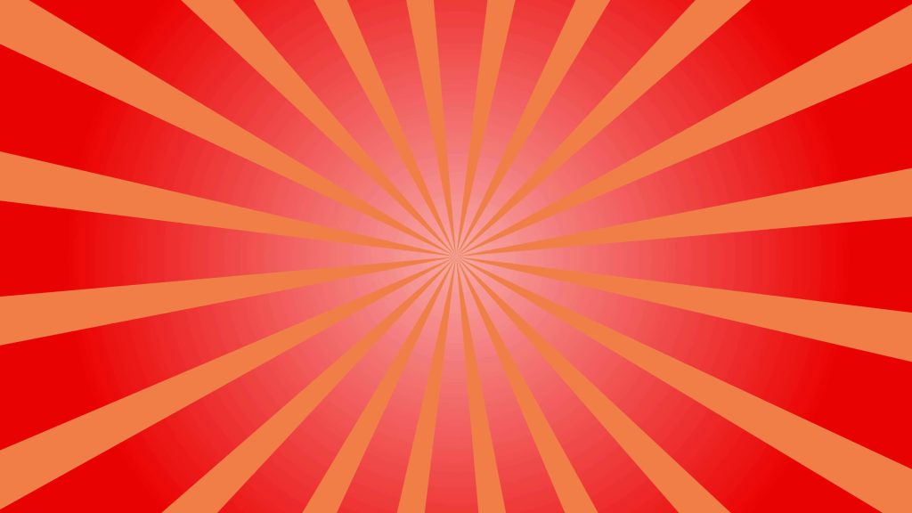 Vibrant red orange sunburst wallpaper with bold radial circus tent pattern energetic background