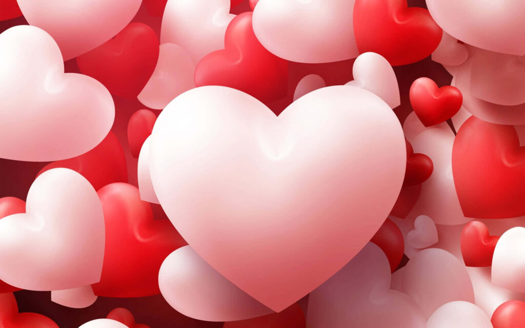 Romantic Red & Pink Hearts Wallpaper Background - Warm Ambiance