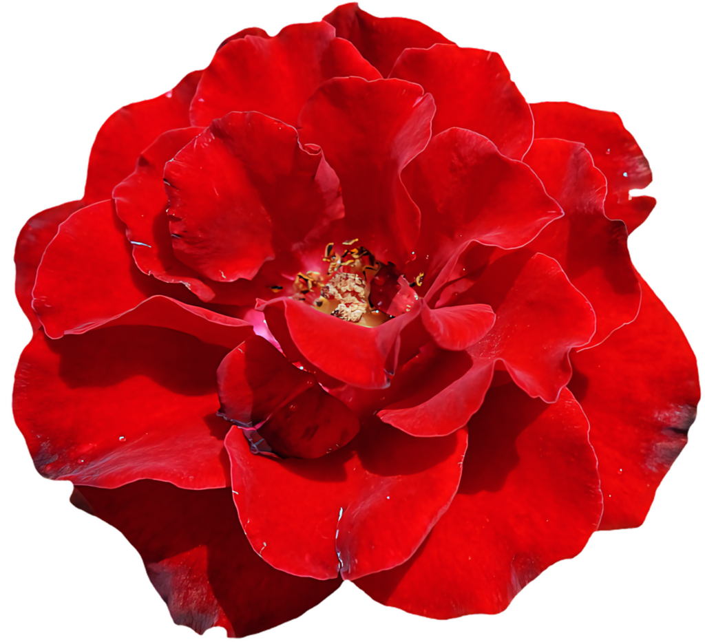 Vibrant Red Rose Wallpaper with Transparent Background - Elegant Floral Art
