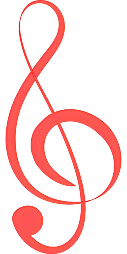 Vibrant Red Treble Clef Wallpaper for Music-Themed Designs