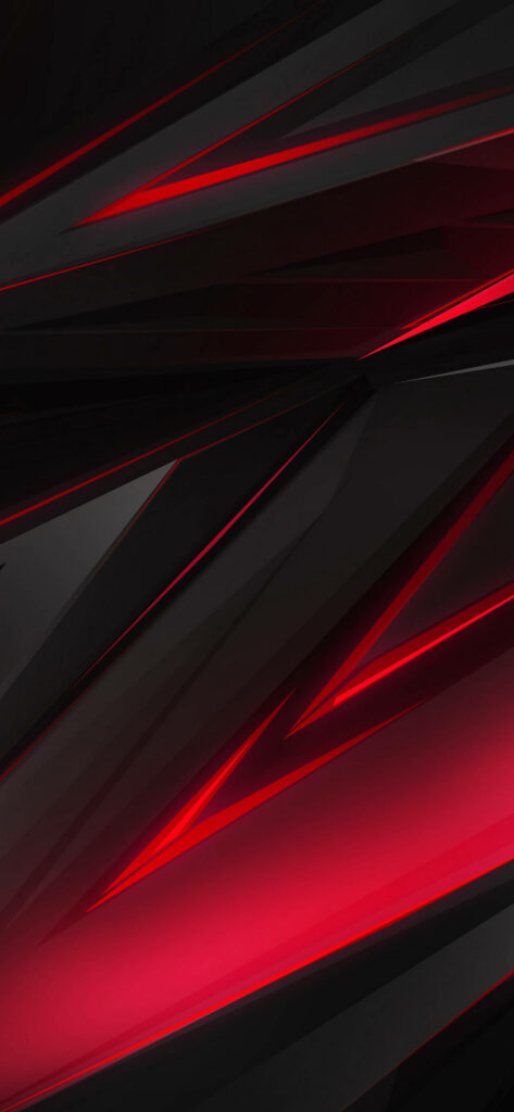 Fiery Geometry: Mesmerizing iphone 11 Pro Red Background Illuminated by Spear-like Triangles Wallpaper