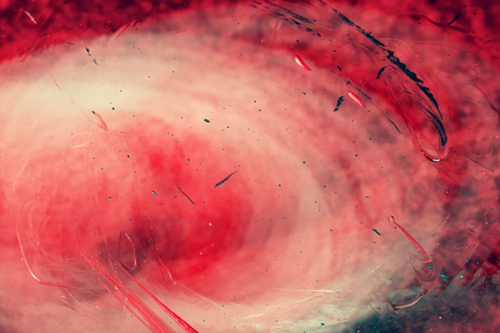 Vibrant Red and White Abstract Cosmic Wallpaper - 3600x2400 Background