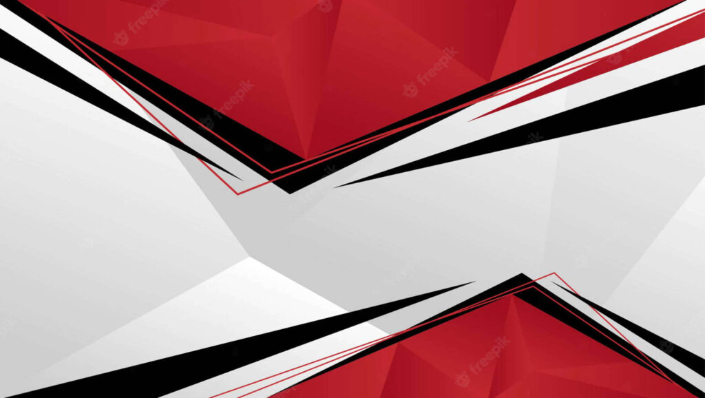 Bold Red, White & Black Geometric Abstract Wallpaper Background