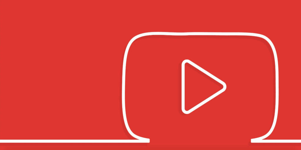 Minimalist YouTube Play Button Wallpaper on Vibrant Red Background