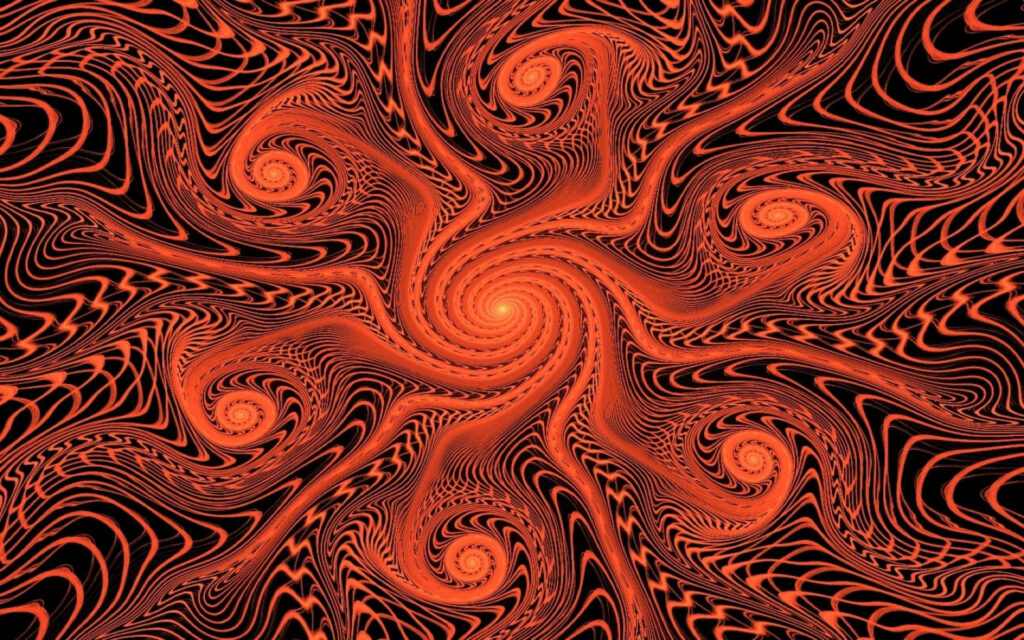 Vibrant Red & Black Abstract Art Background with Swirling Patterns Wallpaper