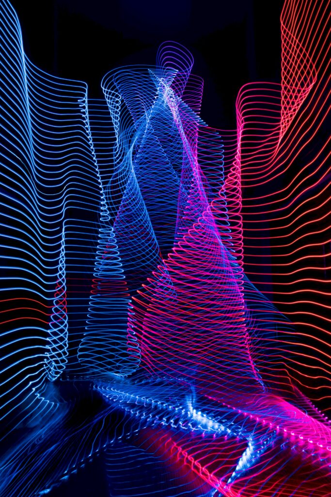 Vibrant Red & Blue Grid Wallpaper: Dynamic Abstract Background Design
