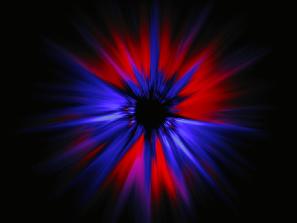 Vibrant Red and Blue Rays Wallpaper – Dynamic Dark Background Art