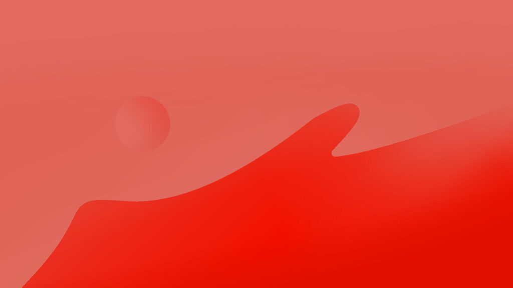 Minimalist red and pink gradient wallpaper with smooth curves and glowing circular design