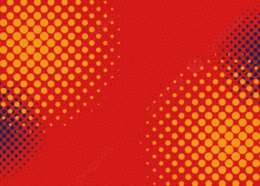 Vibrant Red and Yellow Abstract Wallpaper with Striking Halftone Patterns