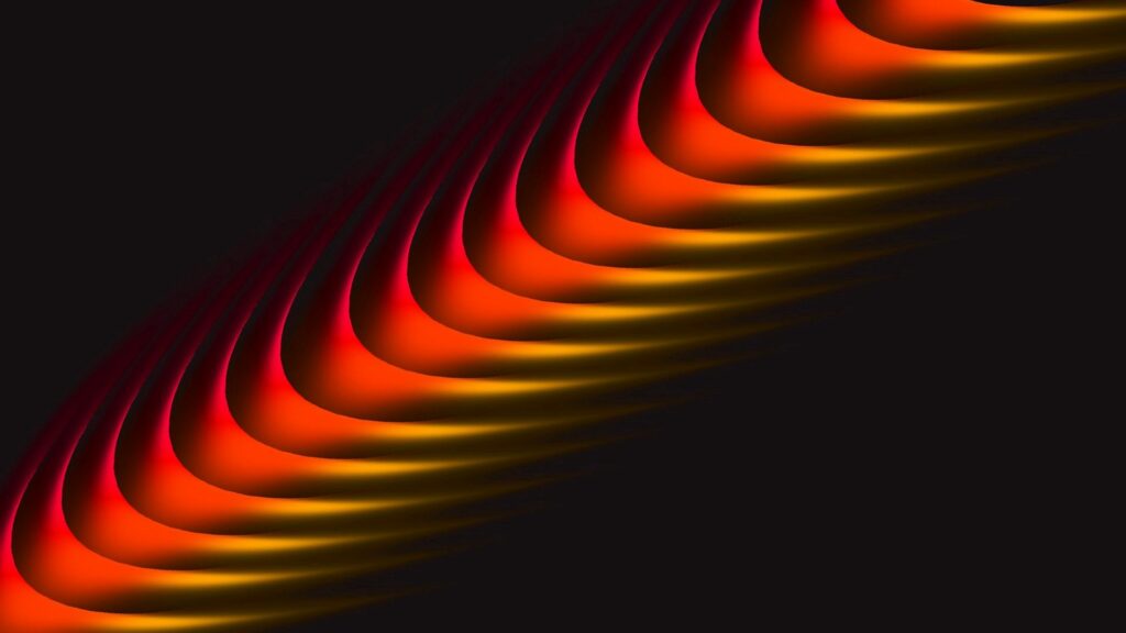 Vibrant Semi-Circle Wallpaper: Red to Yellow on Dark Background