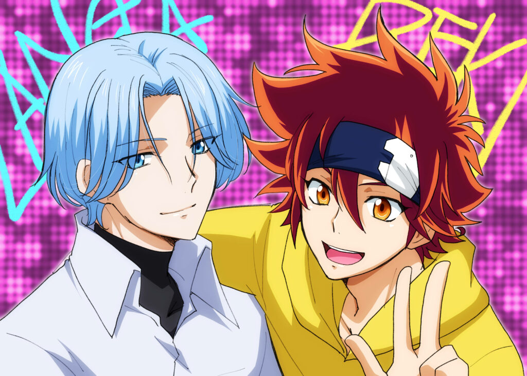 Cheerful Reki & Langa Wallpaper from SK8 The Infinity - Dynamic Design