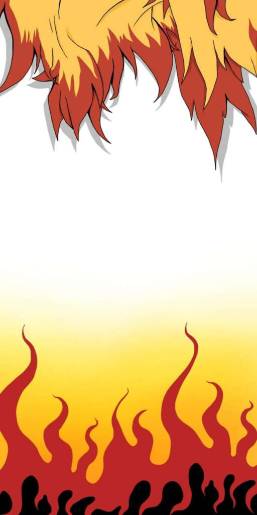 Rengoku-Inspired Minimalist Wallpaper with Vibrant Flames