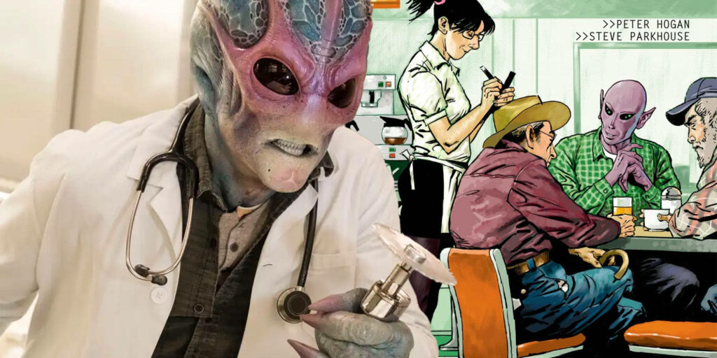 Colorful Resident Alien Wallpaper: Comic Meets Live Adaptation