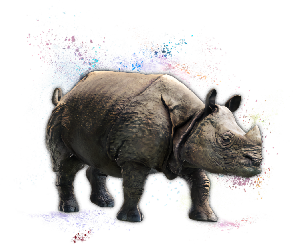Colorful Rhinoceros Wallpaper: Vibrant Artistic Background Design