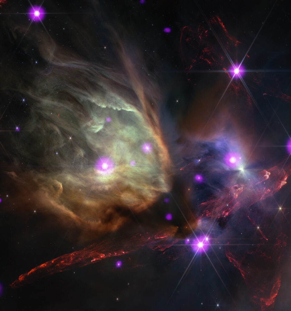 Vibrant Rho Ophiuchi Star-Forming Region Wallpaper Background