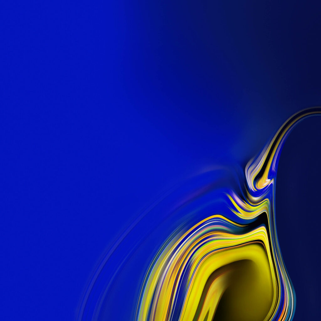 Bold Yellow & Blue Ripple Wallpaper for Samsung Note 9 Display