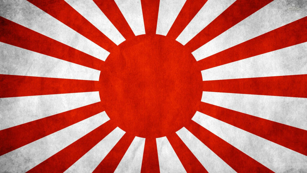 Bold Rising Sun Flag Wallpaper: Symbol of Strength & Tradition