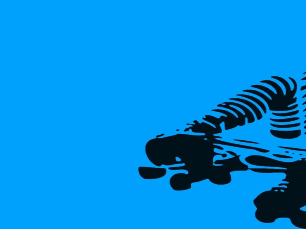Dynamic Roller Skate Silhouette Wallpaper on Vibrant Blue Background
