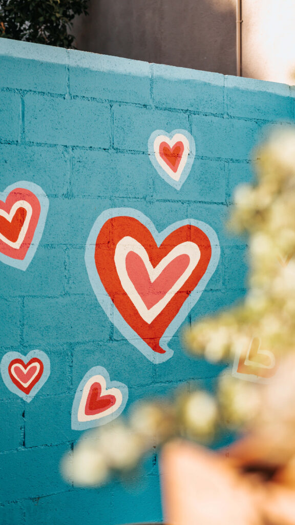 Colorful Heart Wallpaper: Romantic Turquoise Background for Love