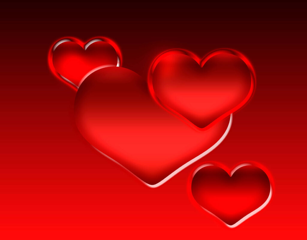 Vibrant Red Hearts Wallpaper: Romantic Gradient Background
