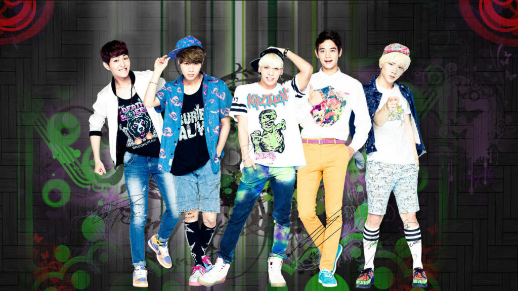 Vibrant SHINee Fan Edit Wallpaper: Colorful Styles & Energetic Charm