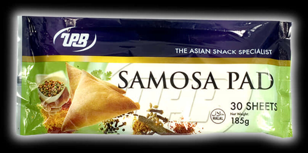 Vibrant Samosa Pad Packaging Design – 30 Crisp Sheets & Spices Wallpaper