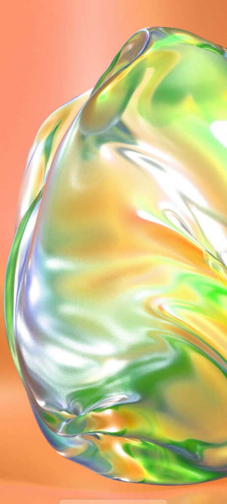 Vibrant Samsung A51 Wallpaper: Glossy Water Bubble in Orange Hue