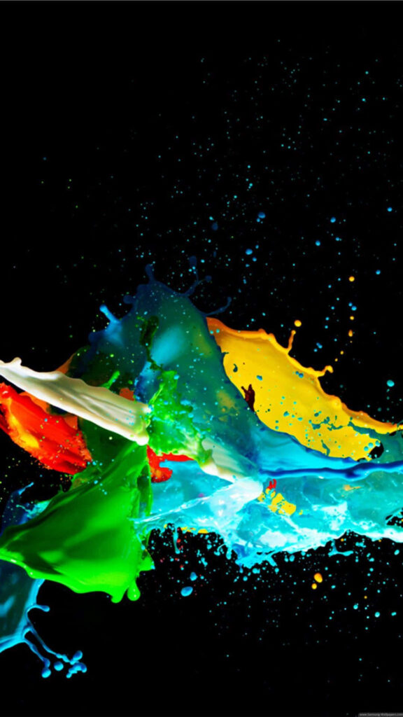Vibrant Samsung AMOLED Wallpaper: Colorful Visuals on Black Background