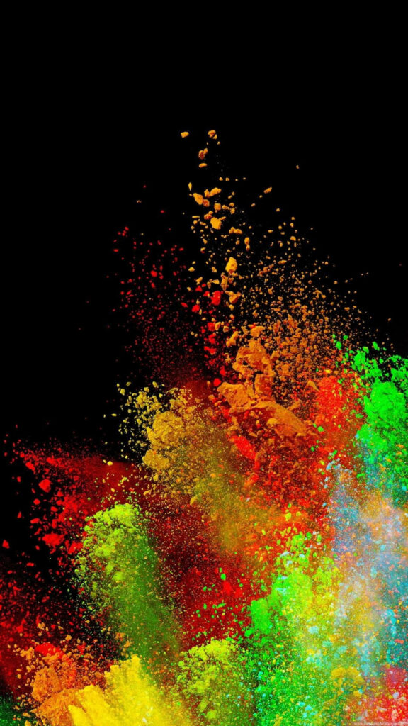 Vibrant Color Explosion Full HD Wallpaper on Black Background