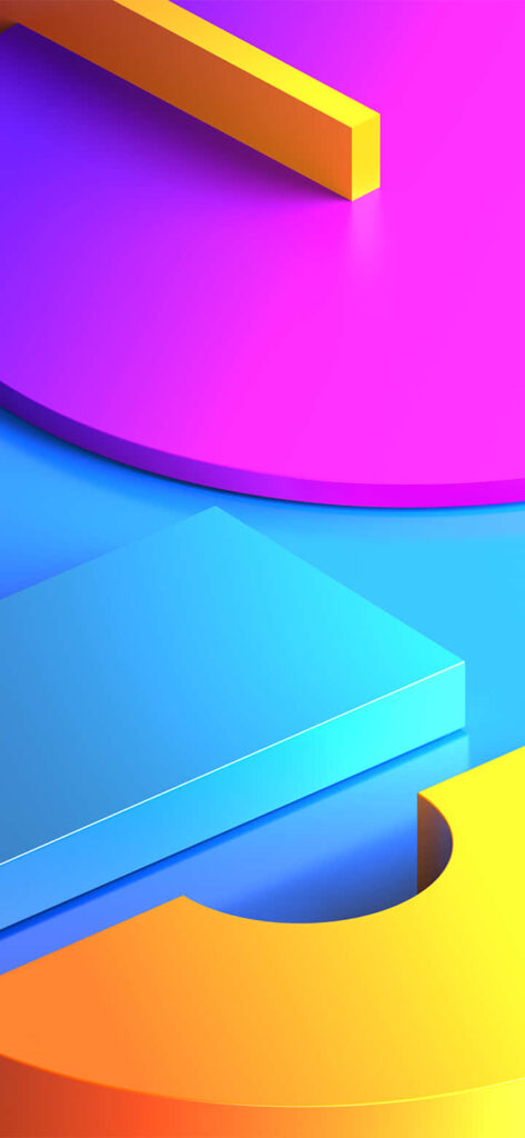 Vibrant Abstract Samsung M51 Wallpaper with Geometric Shapes