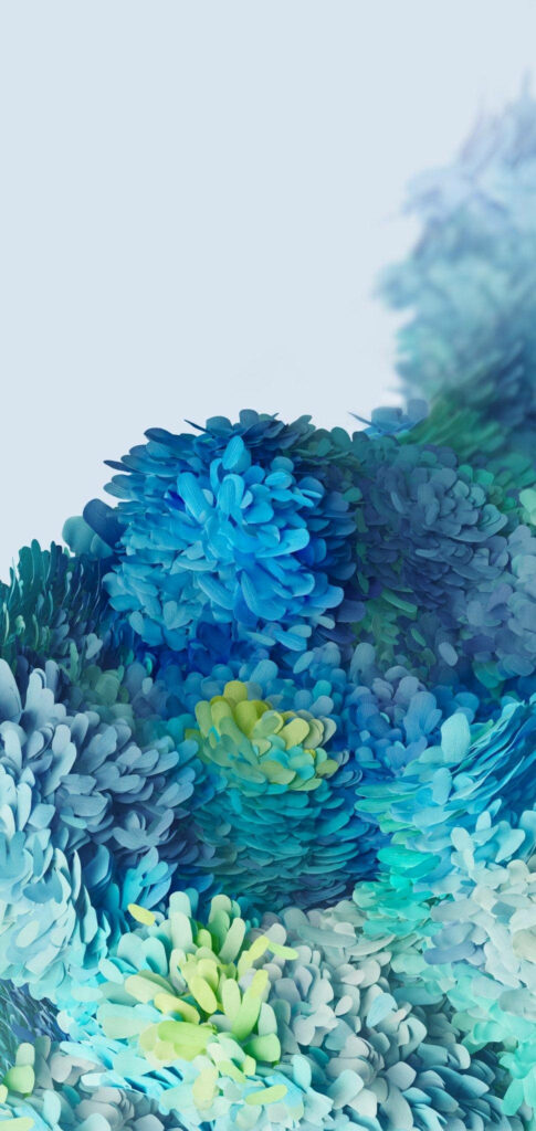 Stunning Blue Green Petals Samsung Ultra 4K Wallpaper Background