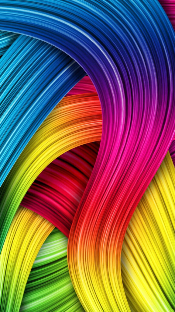 Vibrant Samsung Wallpaper: Dynamic Rainbow Wave Brush Design Background