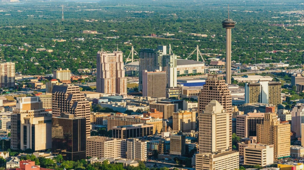 Vibrant San Antonio Cityscape Wallpaper with Iconic Landmarks