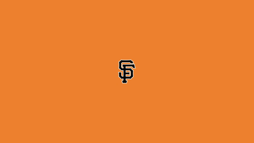 Bold San Francisco Giants Logo Wallpaper on Vibrant Orange Background