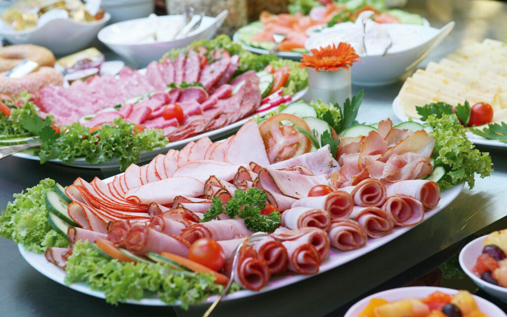 Vibrant Savory Lunch Meat Platter Wallpaper for Parties & Buffets