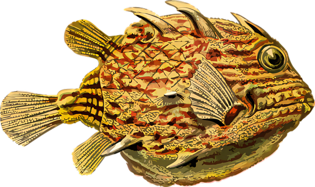 Vibrant Scorpionfish Wallpaper: Intricate Patterns on a Colorful Background