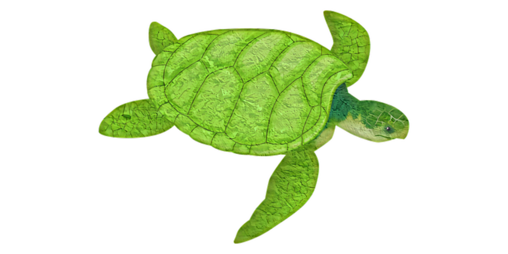 Vibrant Sea Turtle Wallpaper with Leaf Texture - Artistic Marine Background