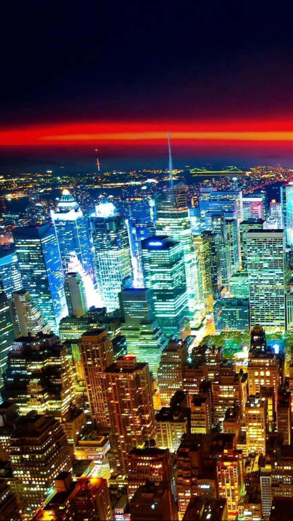 Stunning Seattle Night Skyline Wallpaper - Vibrant City View Background