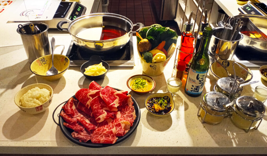 Vibrant Shabu-Shabu Wallpaper: Fresh Ingredients & Cooking Prep
