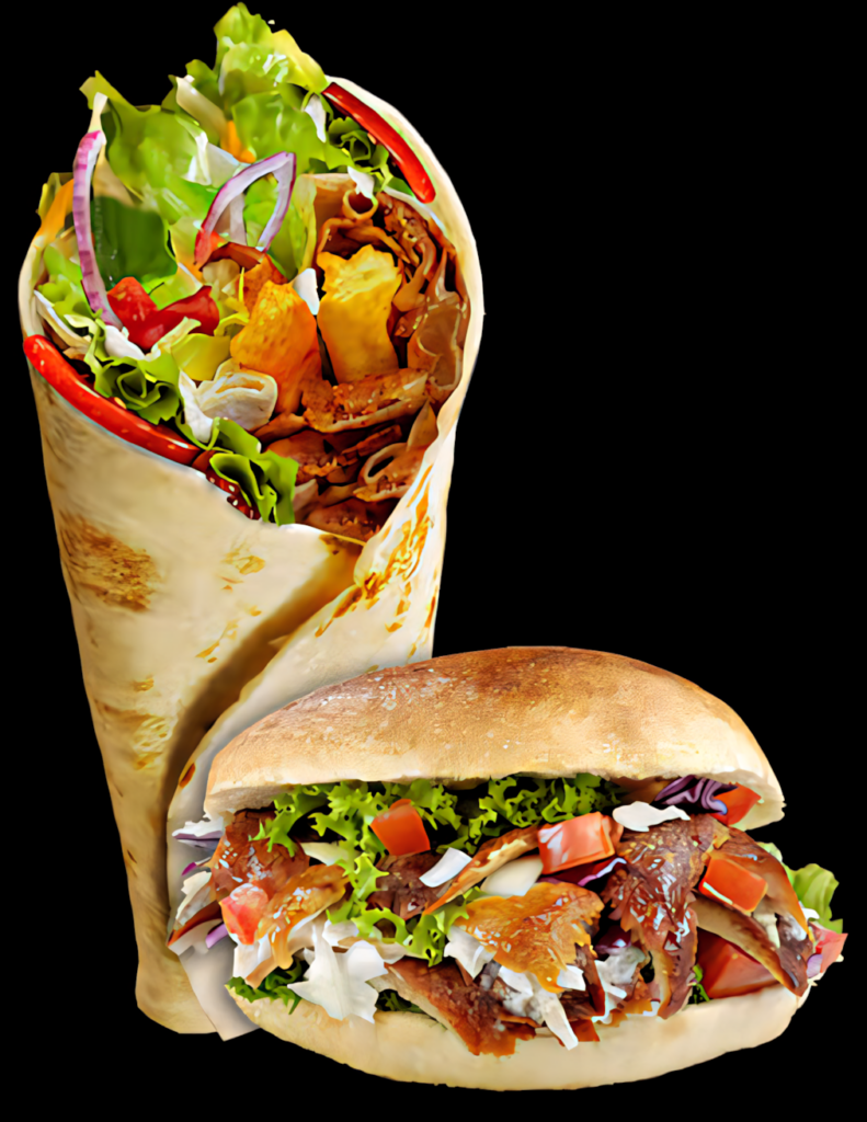 Vibrant Shawarma Wrap & Sandwich: Tasty Wallpaper Background