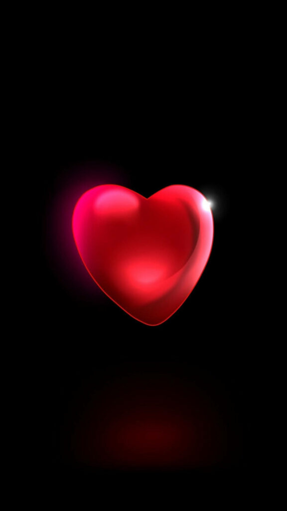 Vibrant Red Heart Wallpaper: Stunning Aesthetic on Black Background