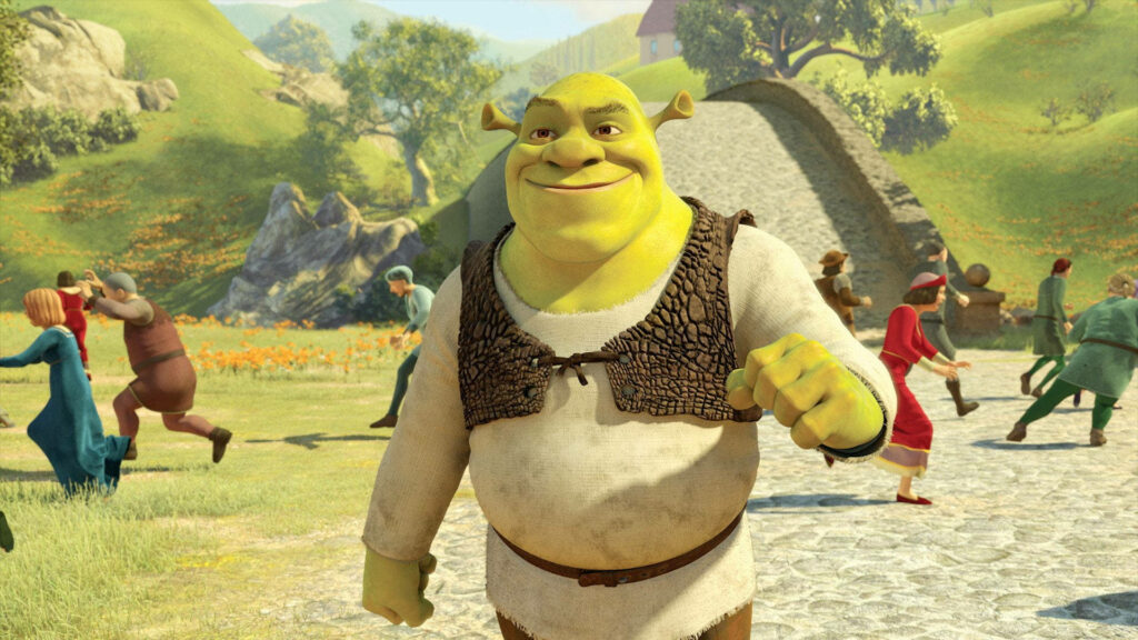 Vibrant Shrek Forever After Wallpaper with Lively Outdoor Scene