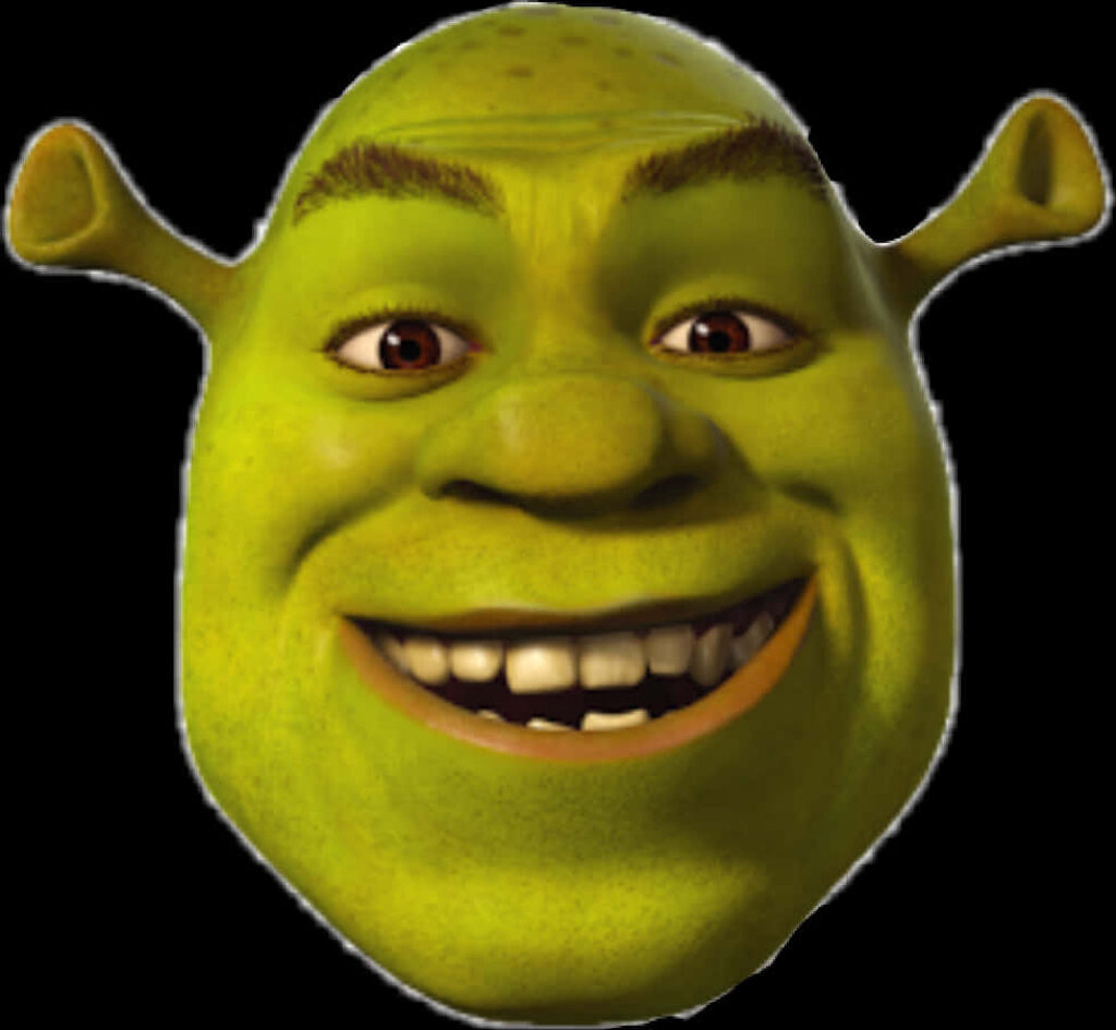 Vibrant Shrek Portrait: Charming Smile & Iconic Green Wallpaper