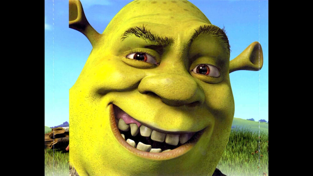 Vibrant Shrek Wallpaper: Iconic Green Ogre in a Sunny Oasis
